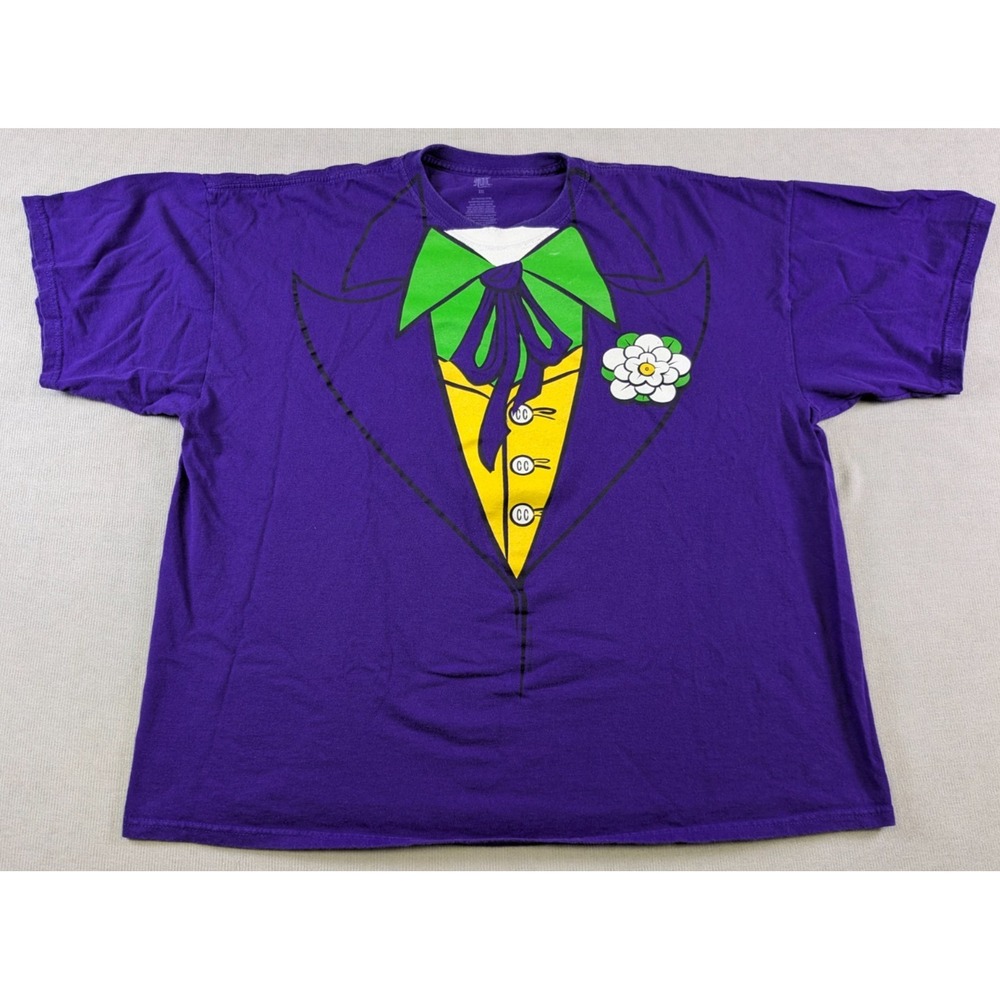 The Joker Shirt Mens 2XL XXL Purple Costume Batman DC Comics Halloween 80s